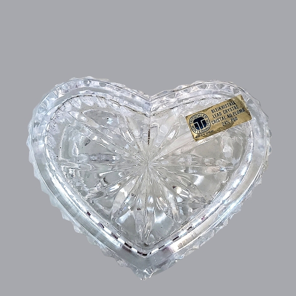 German Handcrafted Leaded Crystal Heart Shaped Gift Box, Trinket Bowl, Valentine - Picture 7 of 12